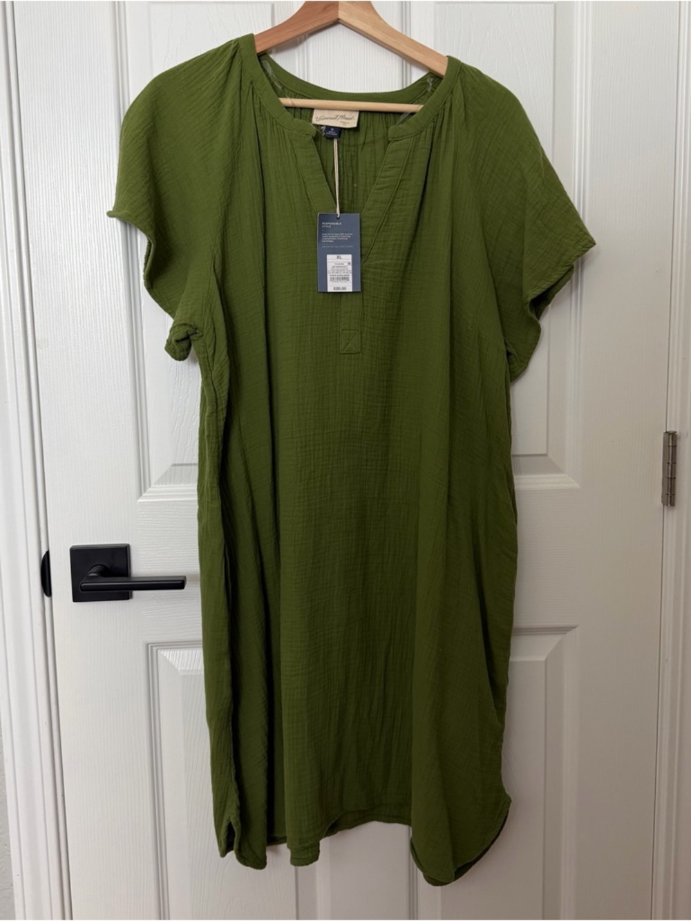 NWT Universal Thread Olive Green Cotton Gauze Dress